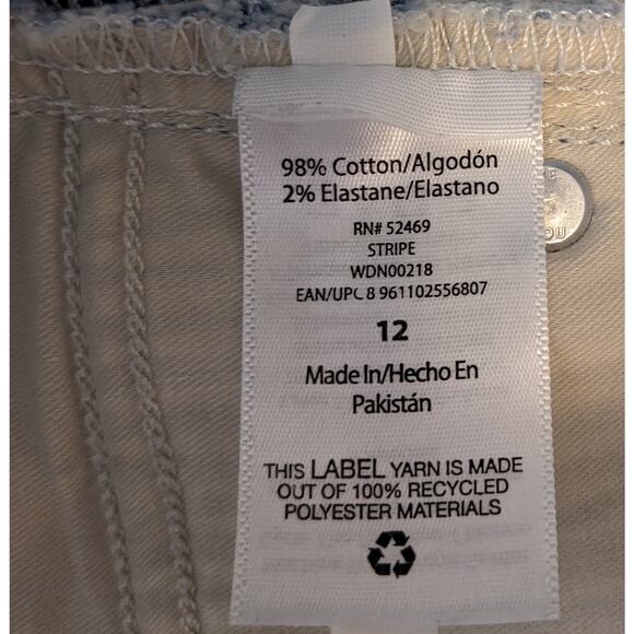 Free Assembly Blue and White Pin Striped 5 Pocket Jean Sz 12 - Picture 7 of 8